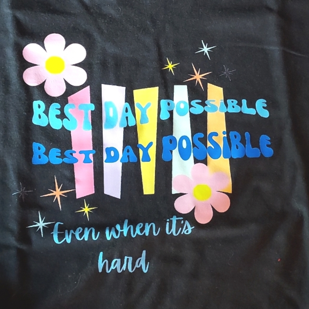 Black Tee with retro design NWT
